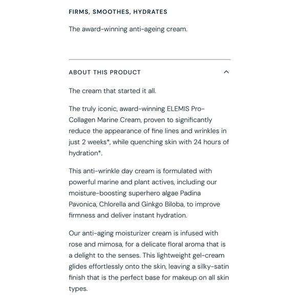 ELEMIS Pro-Collagen Marine Cream 1 Fl Oz / 30 mL NWOB - Picture 3 of 5